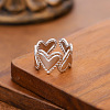 304 Stainless Steel Cuff Open Rings for Women WGE07EC-02-1