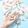 5Pcs Electroplate Natural Spiral Shell Pendants BSHE-YW0001-09-5