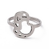 201 Stainless Steel Heart Finger Ring RJEW-J051-33P-2