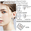 Beebeecraft 12 Pair 6 Style Diamond Shape Brass Stud Earring Findings KK-BBC0012-77-2
