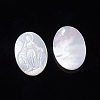 Natural White Shell Cabochons SSHEL-D083-14-2