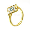 Brass Enamel Adjustable Rings for Women RJEW-S399-15G-4