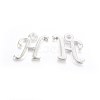 Silver Color Plated Alloy Letter Pendants X-PALLOY-J718-01S-H-1