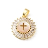 Brass Micro Pave Clear Cubic Zirconia Pendants SH-CBA03AF-14C-G-1