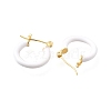 Brass Enamel Hoop Earrings for Women EJEW-M211-01LG-A-2