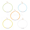 5Pcs 5 Style Glass & Plastic Word Beaded Necklaces Set NJEW-JN04316-1