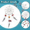 30Pcs 5 Colors Dyed Natural Magnesite & Amethyst & Green Aventurine & Red Jasper & Rose Quartz Big Pendants PALLOY-DC00027-4