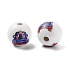 Independence Day Theme Wood European Beads WOOD-M011-07B-2