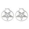 Tarnish Resistant 304 Stainless Steel Ring with Star Hoop Earrings for Women EJEW-R156-02P-1