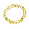 Synthetic Citrine Beaded Stretch Bracelets X-BJEW-Q692-48B-3