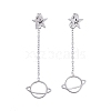 304 Stainless Steel Chain Tassel Earrings EJEW-I248-02-2