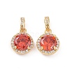 Real 18K Gold Plated Brass Micro Pave Clear Cubic Zirconia Pendants KK-E068-VC437-2