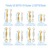 32 Sets 16 Styles Brass Magnetic Clasps KK-KS0001-28-3