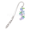 5Pcs 5 Colors Acrylic & Glass & Shell Pearl Pendant Bookmark AJEW-JK00358-3