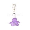 Frosted Flower Transparent Acrylic Pendant Decoration HJEW-JM00628-01-2