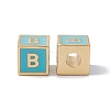 Rack Plating Brass Enamel Beads KK-B060-04G-06B-1
