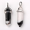 Natural Gemstone Double Terminated Pointed Pendants X-G-F295-04E-4