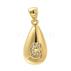 Rack Plating Brass Micro Pave Cubic Zirconia Pendants KK-L226-102G-G-1