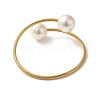 Plastic Imitation Pearl Round Beaded Cuff Bangle X-BJEW-P310-07G-3