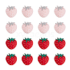 DICOSMETIC 16Pcs 2 Colors Strawberry Food Grade Eco-Friendly Silicone Focal Beads SIL-DC0001-46-1