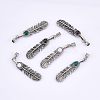 3 Sets 3 Colors Electroplate Zinc Alloy Cord Ends FIND-CA0004-05-5