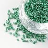 Plated Glass Bugle Beads SEED-R043-08-1