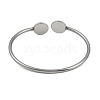 304 Stainless Steel Blank Bangle Bases with Flat Round Tray STAS-Z088-01P-04-3