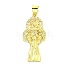 Rack Plating Brass Micro Pave Clear Cubic Zirconia Pendants KK-B091-30G-05-1