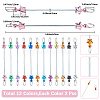 24Pcs 12 Colors Stainless Steel Beadable Keychain Bar for Jewelry Making DIY Crafts KEYC-SC0002-10-2