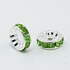 Brass Grade A Rhinestone Spacer Beads RSB039NF-10-2