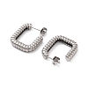 304 Stainless Steel Rectangle Stud Earrings for Women STAS-S147-01P-2