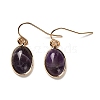 Natural Amethyst Dangle Earrings EJEW-G413-01A-G-2