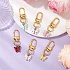 6Pcs 6 Colors Alloy Acrylic Butterfly Pendant Decorations HJEW-JM02678-2