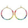 Glass Colorful Beads Hoop Earrings for Women SX7137-1-1