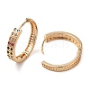 Brass Micro Pave Colorful Cubic Zirconia Hoop Earrings EJEW-M238-61KCG-2