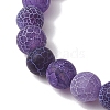 Dyed Natural Weathered Agate Round Beads Stretch Bracelets BJEW-JB11078-02-3