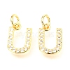 Brass Micro Pave Cubic Zirconia Charms ZIRC-O037-05G-1