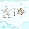 GOMAKERER 30Pcs Zinc Alloy Star Brooch FIND-GO0001-84P-2