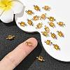 SHEGRACE Brass Pave Cubic Zirconia Square Connector Charms XGRQ2O088-440D-G-5