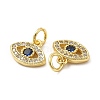 Brass Micro Pave Cubic Zirconia Charms KK-E068-VB244-3