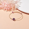 Natural Amethyst Round Beaded Bangle BJEW-JB07840-03-2