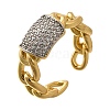 Brass Micro Pave Cubic Zirconia Cuff Rings RJEW-U035-03GP-4