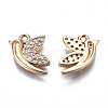 Brass Micro Pave Clear Cubic Zirconia Charms KK-S359-110-RS-2