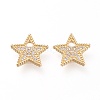 Brass Micro Pave Clear Cubic Zirconia Charms X-ZIRC-L097-023G-1