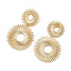 Brass Dangle Stud Earrings for Women EJEW-JE07435-4