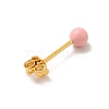 Enamel Round Ball Stud Earrings EJEW-C020-01G-06-2