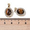 Brass with Cubic Zirconia and Tiger-Eye Pendants KK-Q030-18P-3