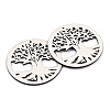 Undyed Natural Wooden Big Pendants WOOD-N007-025-2