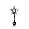 Halloween 304 Stainless Steel Cubic Zirconia Eyebrow Curved Barbell Rings WGE763A-07-1