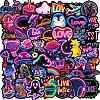 50Pcs Paper Self-Adhesive Picture Stickers AJEW-S036-11-1